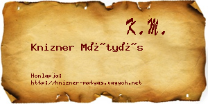 Knizner Mátyás névjegykártya