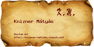 Knizner Mátyás névjegykártya